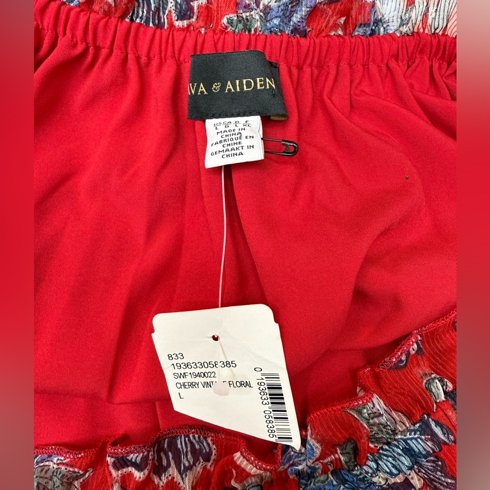 NEW ! AVA & AIDEN Floral Off-Shoulder Summer Beach Dress size L - Picture 10 of 12